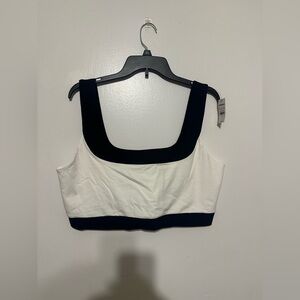 Express Black and White Body Contour Top